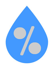 Aufkleber - Drop percentage icon. Simple line, outline of two color weather icons for ui and ux, website or mobile application
