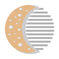 Poster - Moon descending icon. Simple line, outline of two color weather icons for ui and ux, website or mobile application