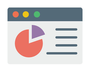 Aufkleber - Browser, web site, pie, chart icon. Simple color elements of internet explorer icons for ui and ux, website or mobile application
