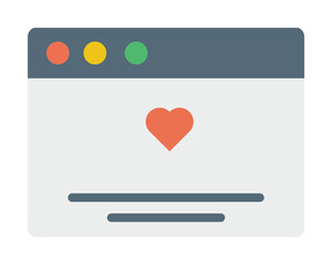 Aufkleber - Browser, web site, heart, comment icon. Simple color elements of internet explorer icons for ui and ux, website or mobile application