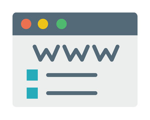 Poster - Browser, web site icon. Simple color elements of internet explorer icons for ui and ux, website or mobile application