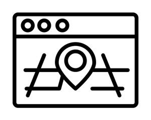 Aufkleber - Browser, web site, map, location pin icon. Simple line, outline elements of internet explorer icons for ui and ux, website or mobile application