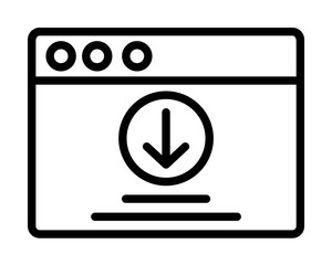 Poster - Browser, web site, download icon. Simple line, outline elements of internet explorer icons for ui and ux, website or mobile application