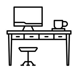 Aufkleber - Workplace, work table icon. Element of workplace icon
