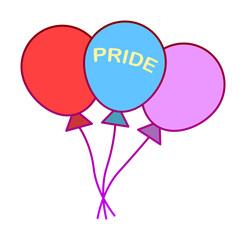 Aufkleber - Balloons, pride day icon. Element of color world pride day icon. Premium quality graphic design icon. Signs and symbols collection icon