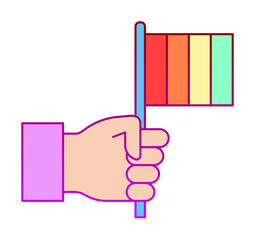 Aufkleber - Flag, hand, pride day icon. Element of color world pride day icon. Premium quality graphic design icon. Signs and symbols collection icon