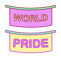Aufkleber - Pride day, banner icon. Element of color world pride day icon. Premium quality graphic design icon. Signs and symbols collection icon