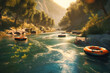A scenic river tubing trip with refreshing water and beautiful scenery