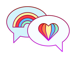 Poster - Conversation, rainbow, pride icon. Element of color world pride day icon. Premium quality graphic design icon. Signs and symbols collection icon