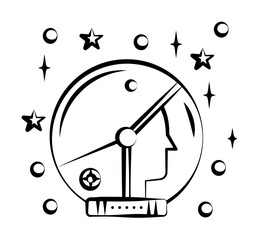 Aufkleber - Helmet icon. Element of space hand drawn icon