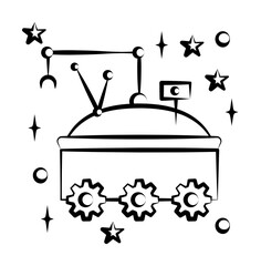Poster - Mars robot icon. Element of space hand drawn icon
