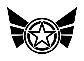 Poster - star with wings icon. Element of military for mobile concept and web apps. Detailed star with wings icon can be used for web and mobile. Premium icon