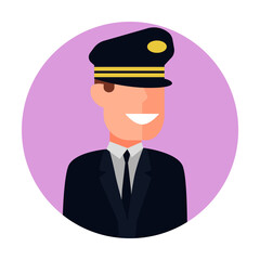 Aufkleber - colored avatar of pilot icon. Element of colored people profession icon for mobile concept and web apps. Detailed colored avatar of pilot icon can be used for web and mobile