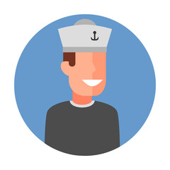 Aufkleber - colored avatar of sailor icon. Element of colored people profession icon for mobile concept and web apps. Detailed colored avatar of sailor icon can be used for web and mobile