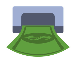 Poster - cash from ATM colored icon. Element of bankings for mobile concept and web apps. Detailed cash from ATM colored icon can be used for web and mobile. Premium icon
