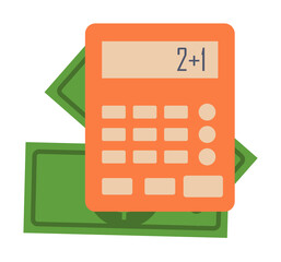 Aufkleber - money and calculator colored icon. Element of bankings for mobile concept and web apps. Detailed money and calculator colored icon can be used for web and mobile