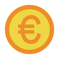 Poster - euro coin colored icon. Element of bankings for mobile concept and web apps. Detailed euro coin colored icon can be used for web and mobile. Premium icon