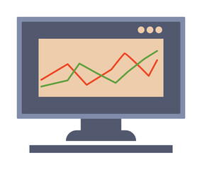 Aufkleber - diagram on the monitor colored icon. element of bankings for mobile concept and web apps. detailed d