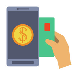 Aufkleber - to conduct a card mobile banking colored icon. Element of bankings for mobile concept and web apps. Detailed to conduct a card mobile banking colored icon