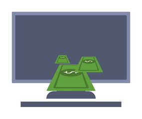 Poster - withdrawal of money on the monitor colored icon. Element of bankings for mobile concept and web apps. Detailed withdrawal of money on the monitor colored icon