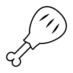 Poster - chicken leg icon. Element of travel icon for mobile concept and web apps. Thin line chicken leg icon can be used for web and mobile. Premium icon