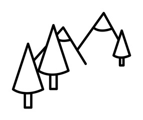 Aufkleber - mountains and trees icon. Element of travel icon for mobile concept and web apps. Thin line mountains and trees icon can be used for web and mobile. Premium icon