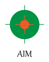 Poster - colored aim icon. Element of web icon for mobile concept and web apps. Detailed colored aim icon can be used for web and mobile. Premium icon