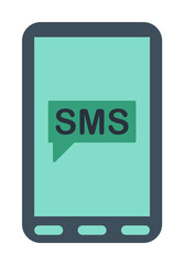 Aufkleber - message on the smart phone icon. Element of web icon for mobile concept and web apps. Colored isolated message on the smart phone icon can be used for web and mobile. Premium icon