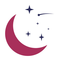 Aufkleber - crescent moon and stars colored icon. Element of web icon for mobile concept and web apps. Colored isolated crescent moon and stars icon can be used for web and mobile