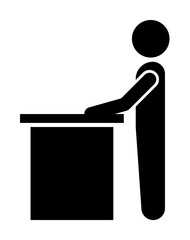 Aufkleber - a speech from the rostrum icon. element of conversation icon for mobile concept and web apps. isolat