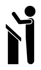 Aufkleber - a speech from the rostrum icon. element of conversation icon for mobile concept and web apps. isolat