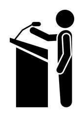 Aufkleber - a speech from the rostrum icon. element of conversation icon for mobile concept and web apps. isolat