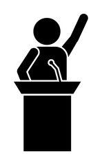 Aufkleber - a speech from the rostrum icon. element of conversation icon for mobile concept and web apps. isolat