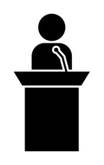 Aufkleber - a speech from the rostrum icon. element of conversation icon for mobile concept and web apps. isolat