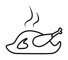 Poster - roasted chicken icon. Element of food icon for mobile concept and web apps. Thin line roasted chicken icon can be used for web and mobile