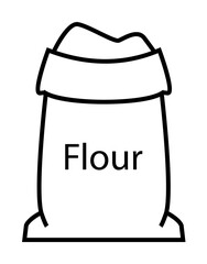 Poster - flour in a bag icon. Element of food icon for mobile concept and web apps. Thin line flour in a bag icon can be used for web and mobile