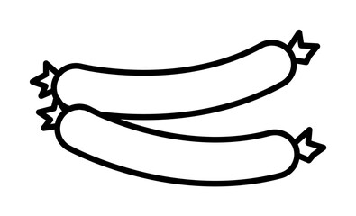 Poster - sausages icon. Element of food icon for mobile concept and web apps. Thin line sausages icon can be used for web and mobile