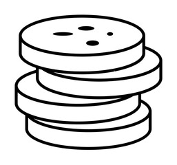 Aufkleber - chopped sausage icon. Element of food icon for mobile concept and web apps. Thin line chopped sausage icon can be used for web and mobile