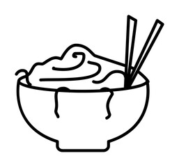Poster - noodles icon. Element of food icon for mobile concept and web apps. Thin line noodles icon can be used for web and mobile