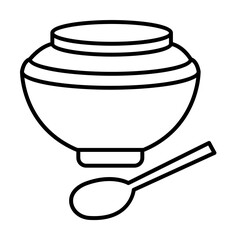 Poster - soup with a spoon icon. Element of food icon for mobile concept and web apps. Thin line soup with a spoon icon can be used for web and mobile