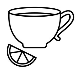 Aufkleber - Tea with lemon icon. Element of food icon for mobile concept and web apps. Thin line Tea with lemon icon can be used for web and mobile