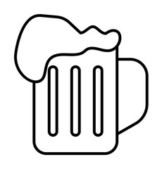 Aufkleber - beer in a mug icon. Element of food icon for mobile concept and web apps. Thin line beer in a mug icon can be used for web and mobile