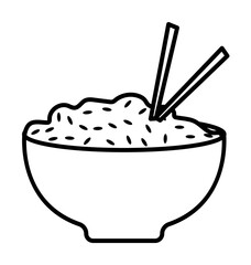 Poster - rice in a plate icon. Element of food icon for mobile concept and web apps. Thin line rice in a plate icon can be used for web and mobile
