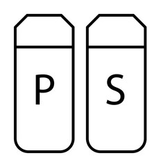 Aufkleber - pepper and salt icon. Element of food icon for mobile concept and web apps. Thin line pepper and salt icon can be used for web and mobile