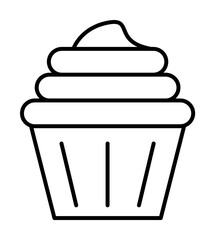 Poster - cup cake icon. Element of food icon for mobile concept and web apps. Thin line cup cake icon can be used for web and mobile