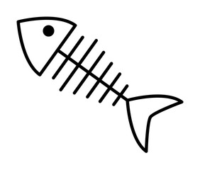 Poster - fish bones icon. Element of food icon for mobile concept and web apps. Thin line fish bones icon can be used for web and mobile