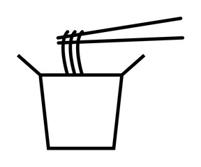Aufkleber - fast food noodles icon. Element of food icon for mobile concept and web apps. Thin line fast food noodles icon can be used for web and mobile