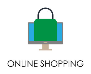 Fototapete - colored online shopping illustration. Element of marketing and business flat for mobile concept and web apps. Isolated online shopping flat can be used for web and mobile
