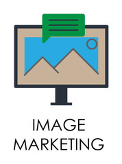 Aufkleber - colored image marketing illustration. Element of marketing and business flat for mobile concept and web apps. Isolated image marketing flat can be used for web and mobile