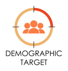 Poster - colored demographic target illustration. Element of marketing and business flat for mobile concept and web apps. Isolated demographic target flat can be used for web and mobile
